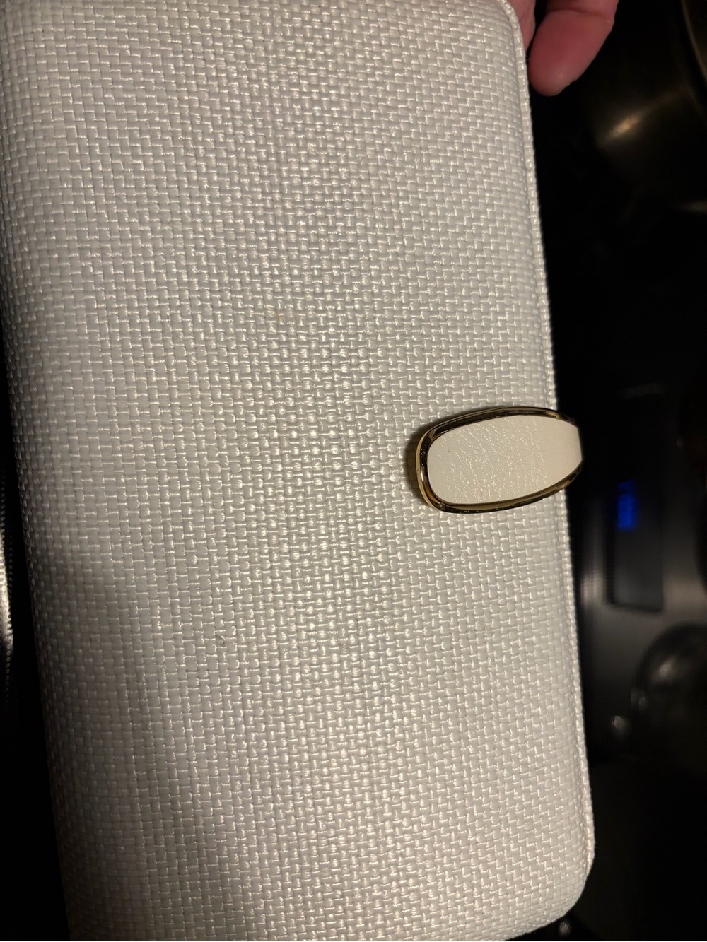 Banana Republic; White Textured Hard sided Clutch with Gold Accent - NWOT; AS IS